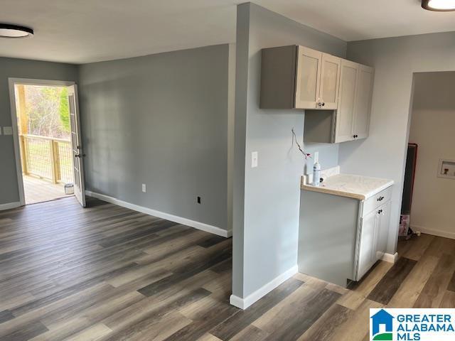 kitchen featuring dark hardwood / wood-style floors