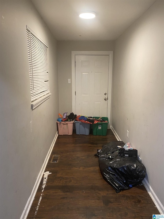 hall featuring dark hardwood / wood-style flooring