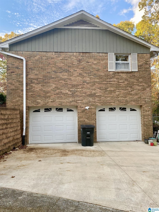 view of garage