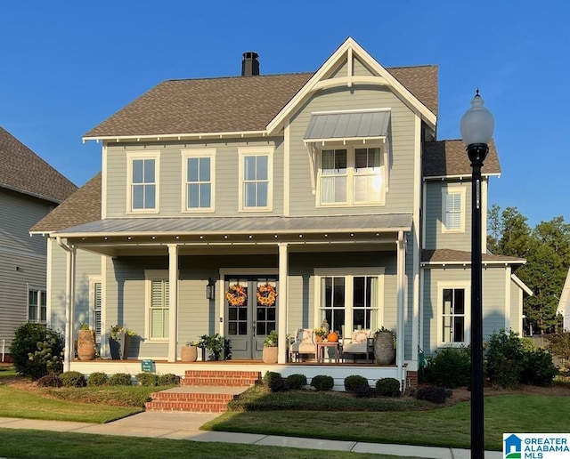 view of front of house with covered porch