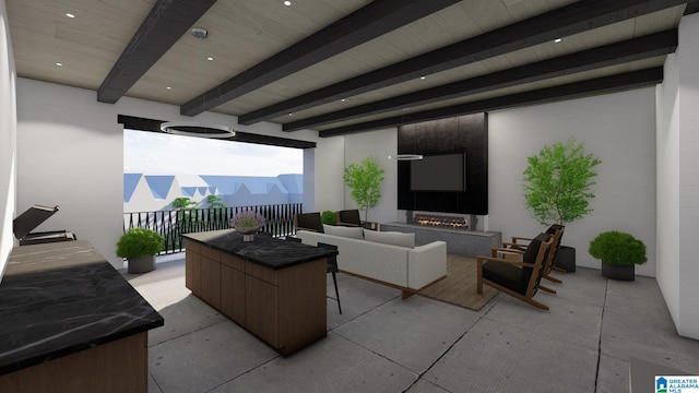 interior space with an outdoor living space