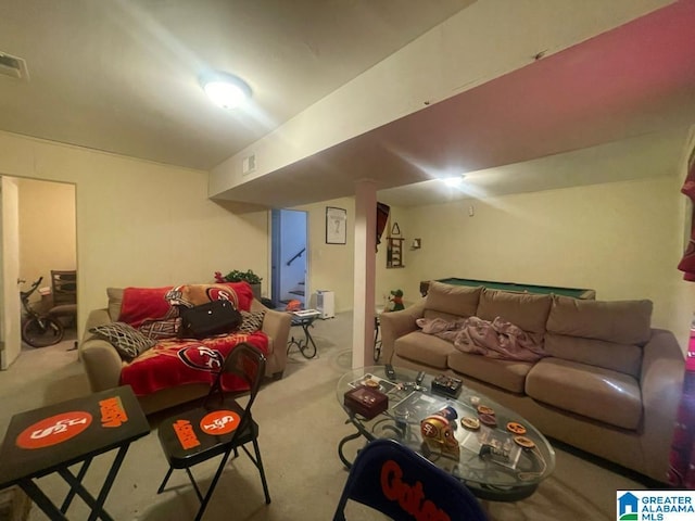 view of carpeted living room