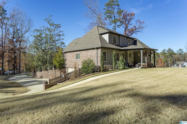 exterior space featuring a front lawn