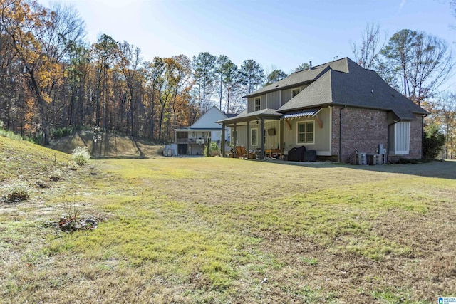 exterior space with a yard