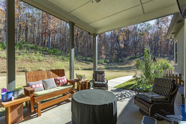 view of patio / terrace featuring an outdoor living space