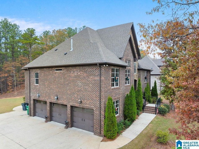 view of home's exterior with a garage