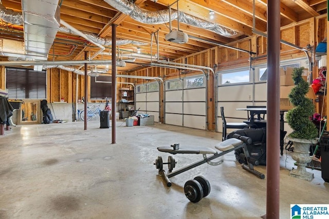 garage featuring a garage door opener