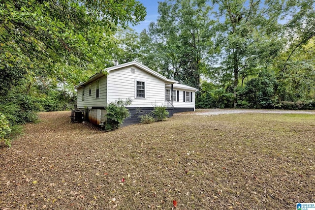 view of home's exterior featuring central AC