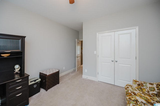 interior space featuring a closet and ceiling fan