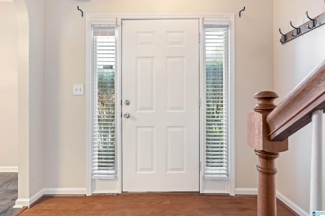 foyer featuring hardwood / wood-style floors