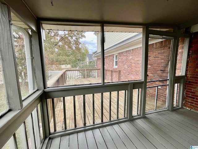 view of unfurnished sunroom