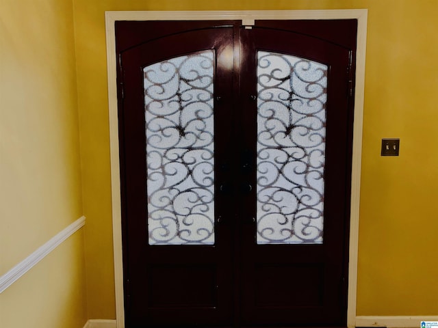 foyer entrance with french doors