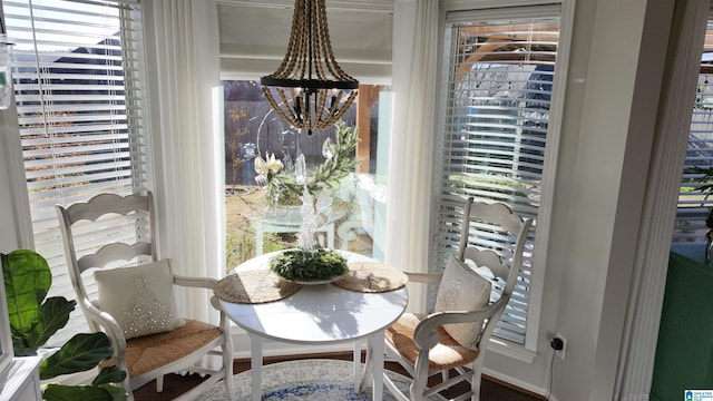 dining space with a wealth of natural light