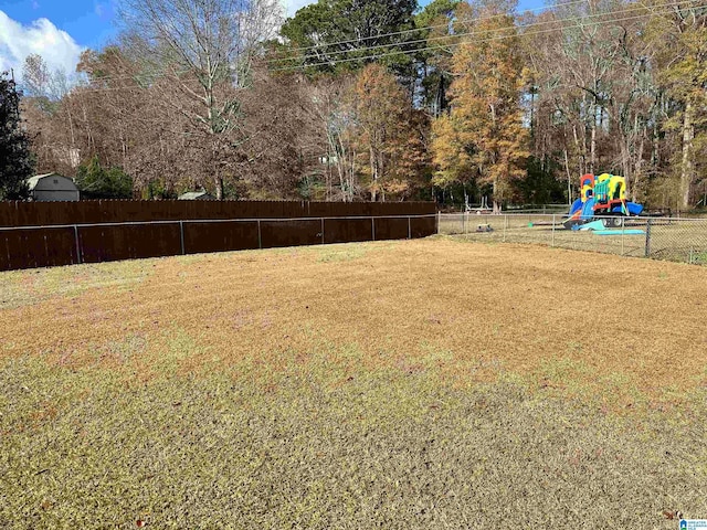 view of yard featuring a playground