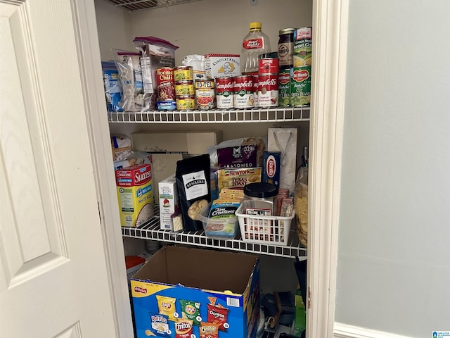 view of pantry