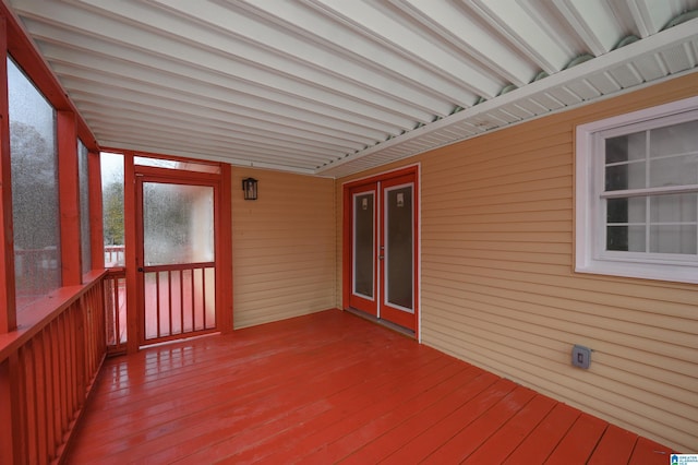 view of unfurnished sunroom