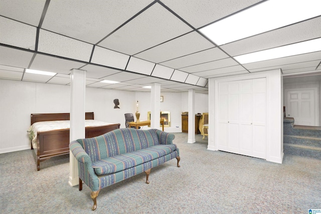 interior space featuring a paneled ceiling