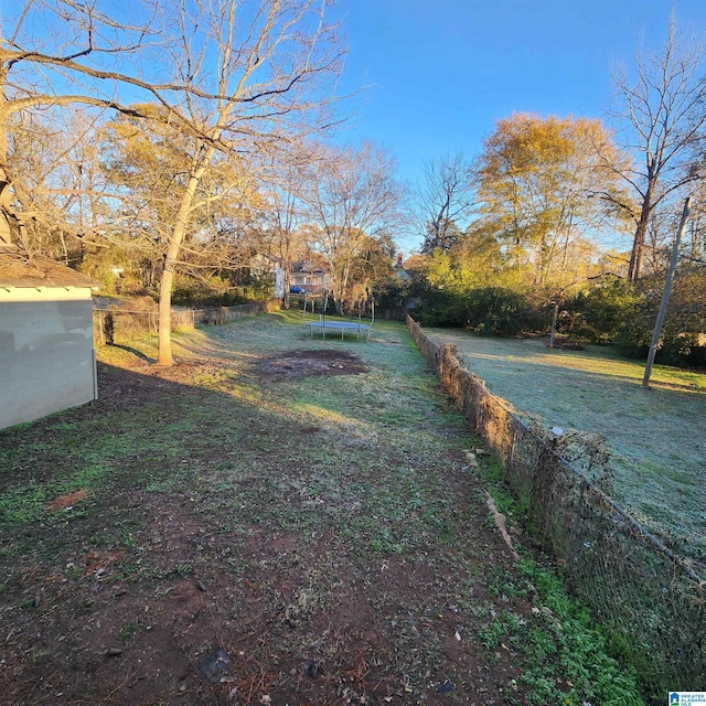 view of yard featuring a trampoline