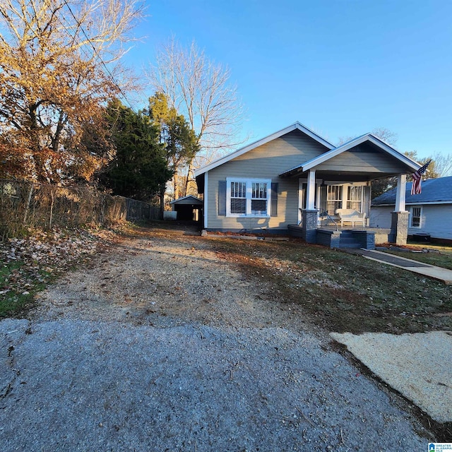 view of front of house with covered porch