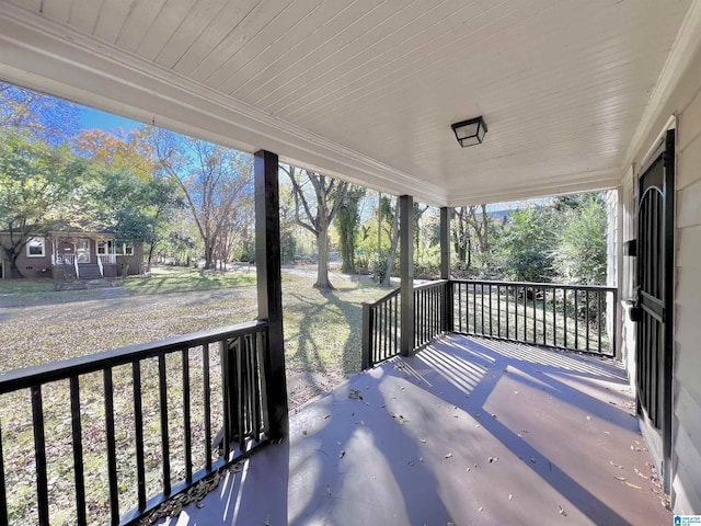 deck with covered porch