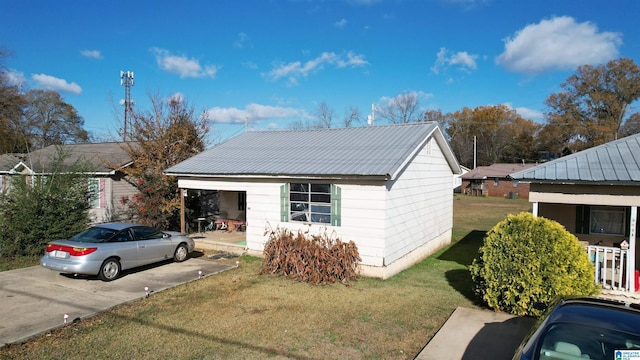 exterior space with a lawn