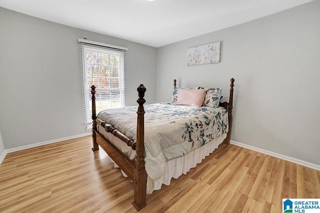 bedroom featuring light wood-type flooring