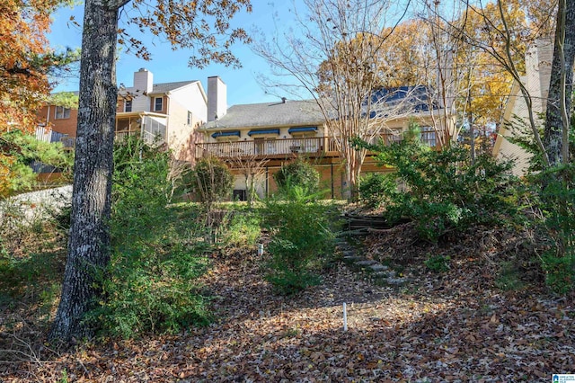 view of yard featuring a deck