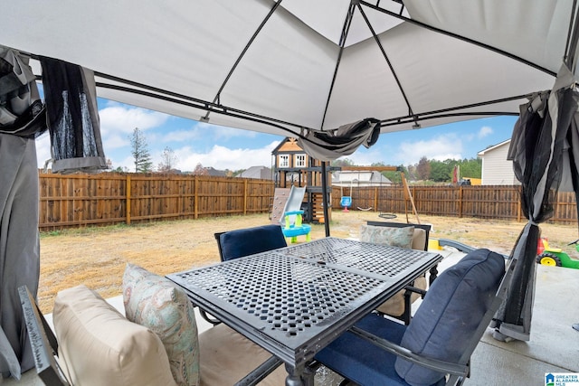 view of patio / terrace with a playground