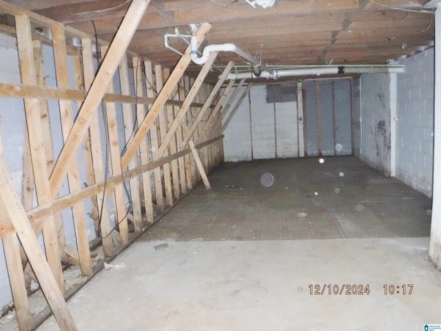 view of basement