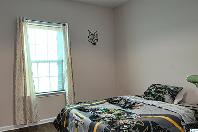 bedroom featuring dark wood-type flooring