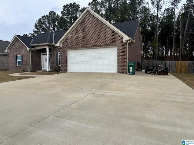 view of front facade with a garage