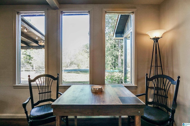 dining area featuring hardwood / wood-style floors