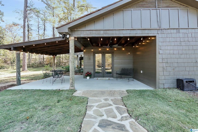 view of patio featuring french doors