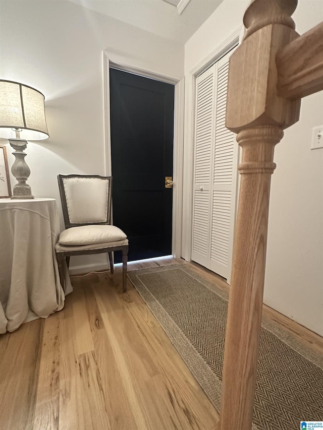 interior space with hardwood / wood-style flooring