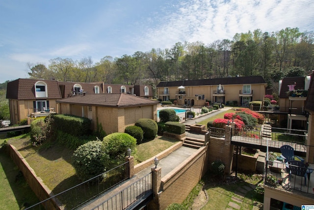 exterior space with a pool