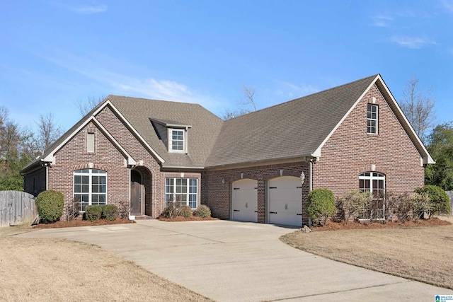 front of property with a garage