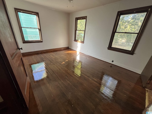 unfurnished room featuring dark hardwood / wood-style floors