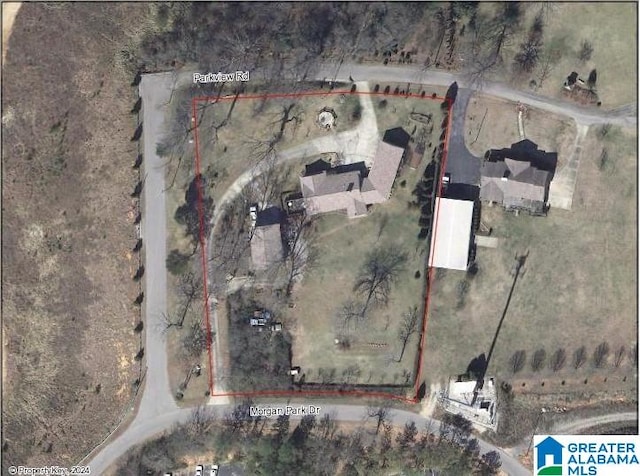 2041 Parkview Rd, Pelham, AL 35124 - map of property location with property parcel outlined