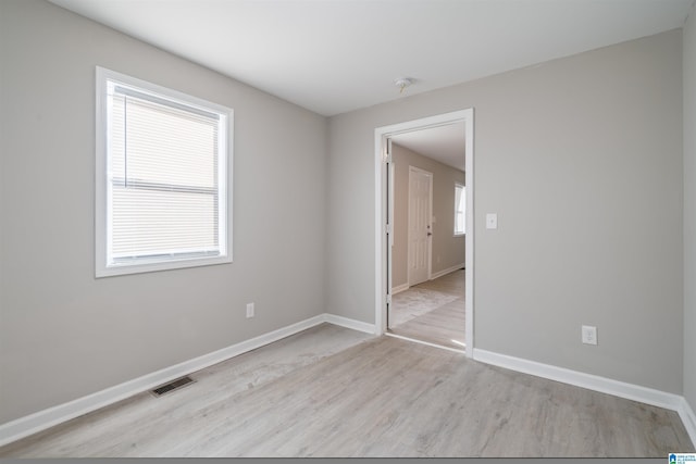 unfurnished bedroom with light hardwood / wood-style flooring