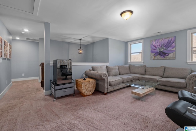 view of carpeted living room