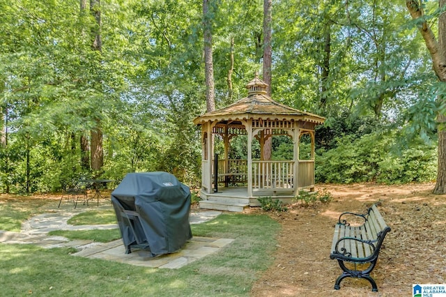 view of yard with a gazebo