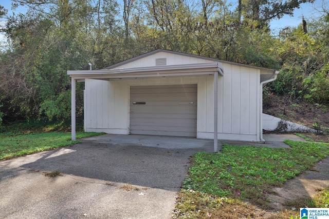 view of garage