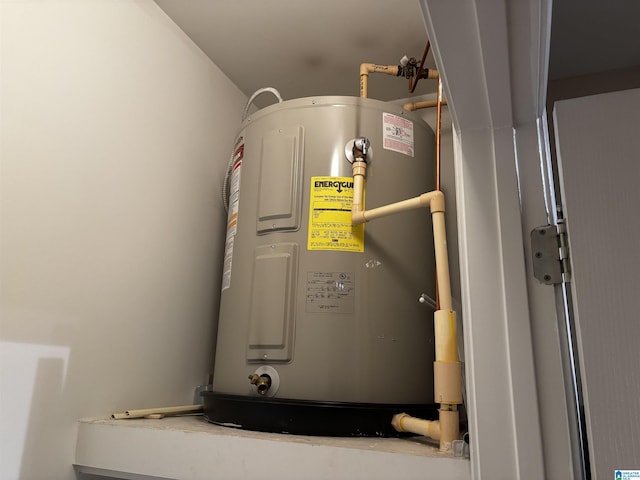 utility room with water heater