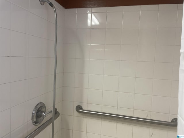 interior details with tiled shower