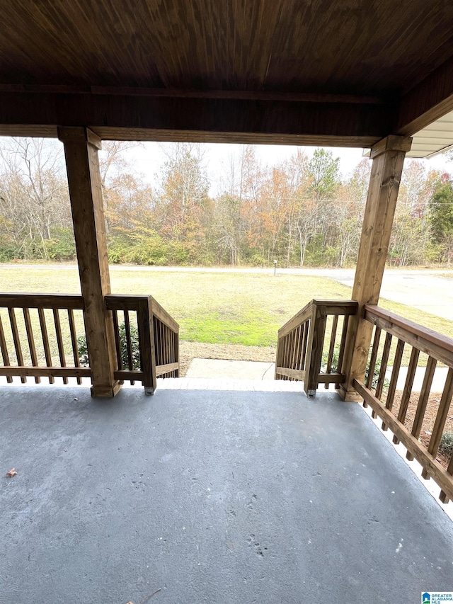 view of patio featuring a porch