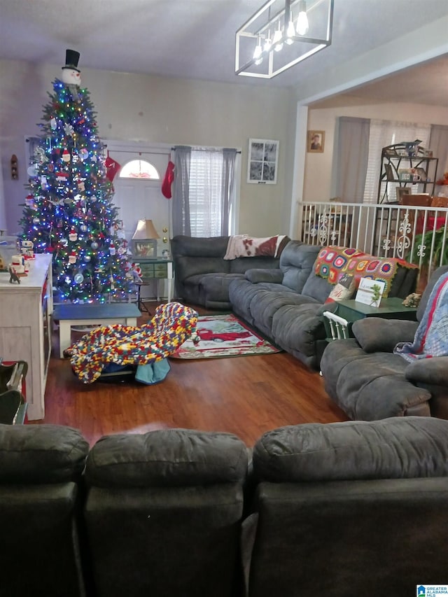 living room featuring hardwood / wood-style floors