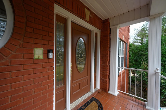 entrance to property with a porch