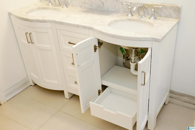 bathroom featuring vanity and tile patterned floors