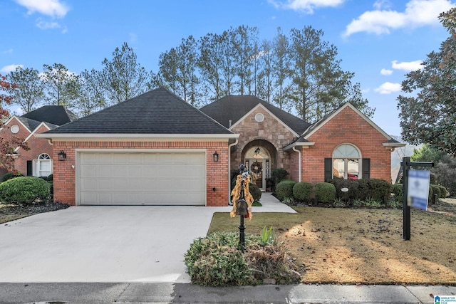 front of property with a garage