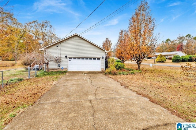 view of home's exterior featuring a garage